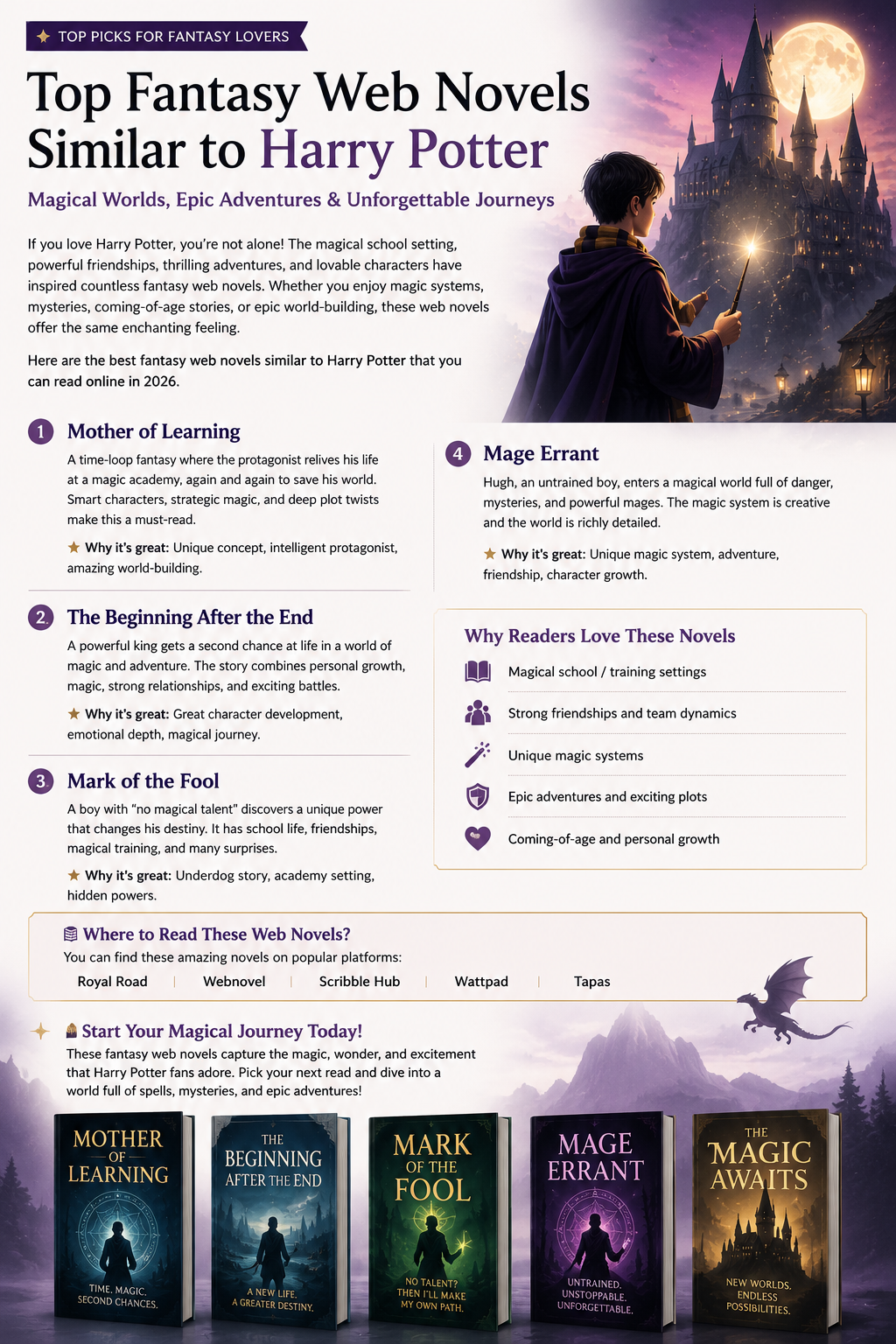 Top Fantasy Web Novels Similar to Harry Potter: Magical Adventures You’ll Love in 2026